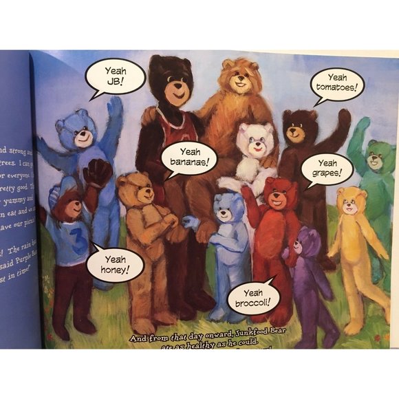 Junkfood Bear Hardcover Book Eat Right Exercise - Picture 8 of 10